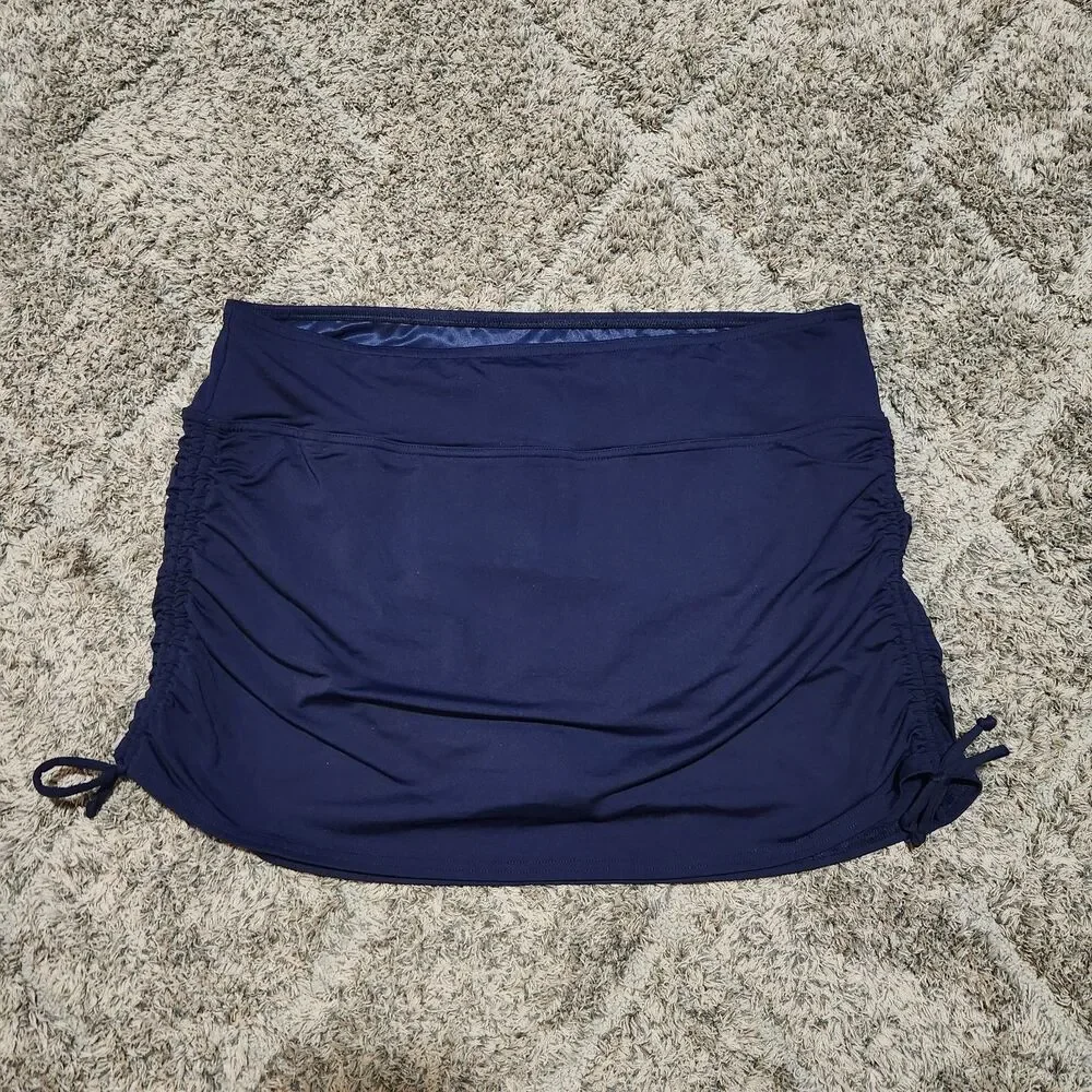 NWT Lands End Navy Blue Bathing Suit Swim Skiart Women’s 14